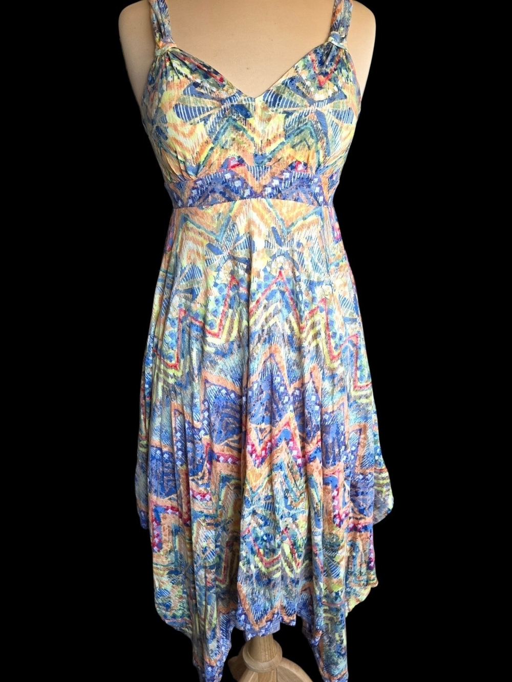 American Rag Blue Multicolor High-Low Sundress Sz M